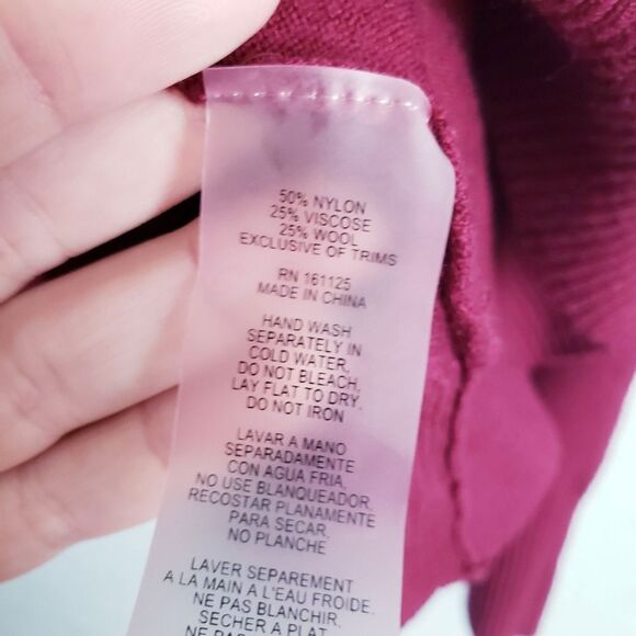 Liquid by Sioni Burgundy Wine Embellished Rhinestone Sweater - Picture 6 of 7